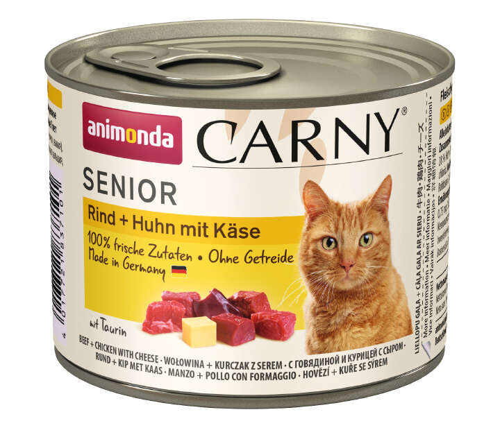 animonda Katzen-Nassfutter Senior Rind + Huhn mit Käse